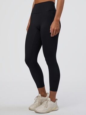 LSKD Fusion High-Rise Black Performance Leggings No Front Seam No Pockets